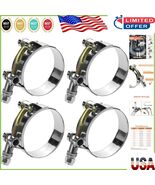 Durable 1.75&quot; T-Bolt Hose Clamps, 304 Stainless Steel - 50-57mm Range (4... - $39.71 CAD