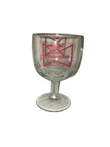 Vintage Budweiser Clear Glass Thumbprint Bowtie Logo & Stemmed Beer Glass - $9.90
