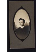 CABINET CARD PHOTO * 1901 Oval  Young MAN  on back G.A. Axlme Principal sp? - $11.95