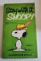 Stay With It Snoopy Peanuts Paperback Book Fawcett Crest 1980 Charles Schulz - £12.01 GBP