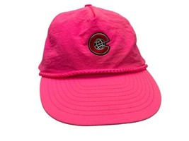 Vintage Hot Pink C Logo Hat Adult Size Adjustable Rope Tournament Headwear - £12.60 GBP