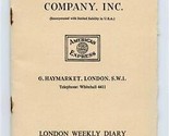 London Weekly Diary of Social Events Booklet 1951 America Express Wrapper  - $17.82