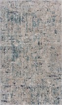 5&#39; X 8&#39; Gray Blue Taupe And Cream Abstract Distressed Stain Resistant Area Rug - £265.12 GBP