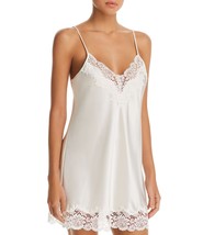 Ginia Womens Lace Trimmed Silk Chemise Size Medium Color Ivory - $118.80