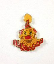 Happy Creepy Circus Clown Head Pin Vintage 70s Enamel Lapel Hat Tie Back... - $5.18