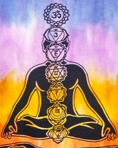 7 Chakra SC173 Reusable Shopping Tote Bag Purse Black 12&quot; H Cotton Blue ... - $16.82