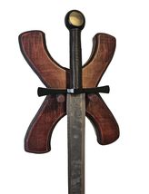 BUMPY 40.5 Hand Forged Carbon Steel Rustic Broad Sword with Leather Wra... - $138.71