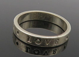 BOB SIEMON 925 Silver - Vintage True Love Waits Stamped Band Ring Sz 8 - RG10489 - £29.99 GBP