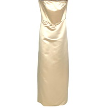 Bill Levkoff Strapless Gown Cream Satin Bridesmaid Mother of Bride Maxi Size 4 - £50.61 GBP