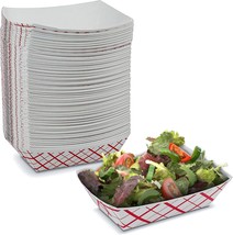 Paper Food Trays – 1/2 Lb Small Disposable Plaid Elegant Red And White P... - £34.34 GBP