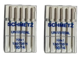 10 Schmetz Sewing Machine Needles Size 14 Universal 130/705 H 90/14 2 packs of 5 - $12.08