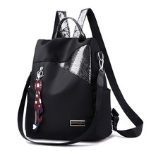 Simple Style Ladies Backpack Anti-theft Ox Cloth Tarpaulin Stitching Sequins Juv - £21.90 GBP