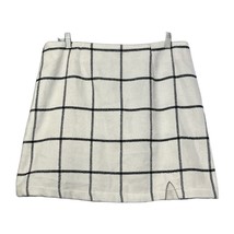 Lulus Womens White Black Check Mini Fleece Skirt Size XL 34&quot; Waist New - $14.99