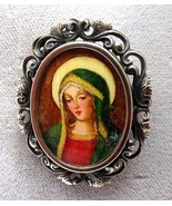 Italian .800 Silver Pin / Pendant with Madonnna (Mary) (#J3504) - £155.75 GBP