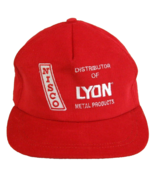 Nisco Lyon Metal Products Red Corduroy Snapback Trucker&#39;s Hat Made in US... - £7.55 GBP