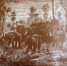 Elephants March Jungle 1890 Woodcut Print Victorian Stanley In Africa DWAA2C - £39.53 GBP