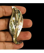 Vintage Sterling Silver 925 Mexico Abalone Shell Leaf Brooch Pin Eagle 112 - £35.18 GBP