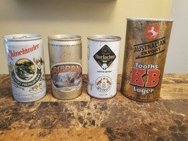 Lot Of 4 Empty Pulltab Vintage Beer Cans, Horlacher, Rhinelander, Sierra... - £7.78 GBP
