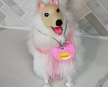 1990 Mattel Barbie Snowball Her Pet Dog vintage faux fur with vest scarf... - $24.70