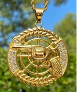 1.20Ct Round Lab Created Diamond Revolver Men&#39;s Pendant 14K Yellow Gold ... - $400.34 CAD