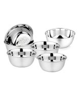 KC Stainless Steel Heavy Gauge Bowl/Wati Set With Mirror Finish And Flow... - $39.46