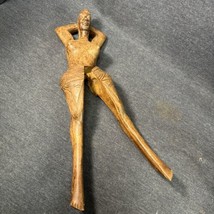 Vintage Carved Wood Nutcracker Naked Lady Woman Nutcracker Folk Art Naughty MCM - £18.00 GBP