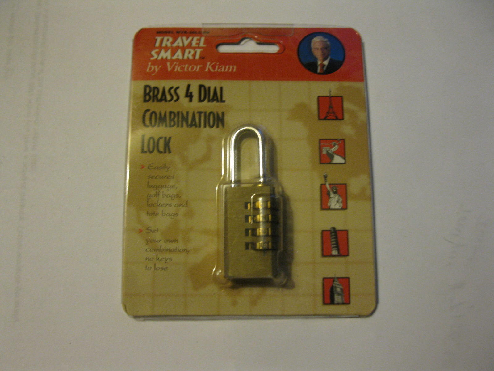 (MX-1) Travel Smart Brass 4 dial Combination Lock - in package - $5.00