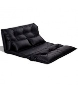 Foldable PU Leather Leisure Floor Sofa Bed with 2 Pillows-Black - Color:... - €154,64 EUR