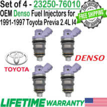Genuine Denso x4 Fuel Injectors for 1991-1997 Toyota Previa 2.4L I4 #23250-76010 - $94.04