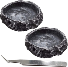 2PCS Reptile Water Bowls Reptile Feeder Food Dish with Tongs for Torto - $565.38 MXN
