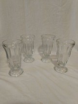 4  Vintage Old Fashion Ice Cream Glasses Milkshake Malt Soda Fountain Sundae - £24.12 GBP