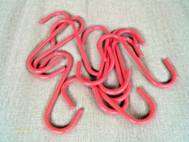 S Style Hook 40 Piece Lot Set H.D. Red 5" Inch Steel Plant S-Hook PVC Coated NEW - $20.03