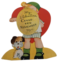 AmeriCard Vintage Valentines Day Card Dog Squeeze Time in for Me Basebal... - $9.99