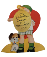 AmeriCard Vintage Valentines Day Card Dog Squeeze Time in for Me Basebal... - £7.86 GBP