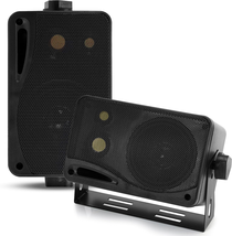 Pyramid 3-Way Indoor Outdoor Speaker System - 3.5 Inch 200W Pair of Mini Box Cei - £34.77 GBP