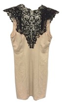 NEW NWT L&#39;Atiste by Amy Elegant Black Sequin Lace Beige Tie Back Cocktail Dress - £11.21 GBP