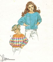 Vintage Girls Kwik Sew Sweatshirt Fleece Contrast Yoked Top Sew Pattern 4-7 - £10.21 GBP