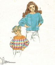 Vintage Girls Kwik Sew Sweatshirt Fleece Contrast Yoked Top Sew Pattern 4-7 - £9.71 GBP