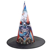 Fashion Printing  Men Party Peaked Cap Wizard Hat Personality Unisex Witch Hat W - £151.87 GBP