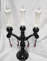 Hyde & Eek Candelabra Lit 3 Candle Holder Halloween Jeweled Bones Skulls image 3