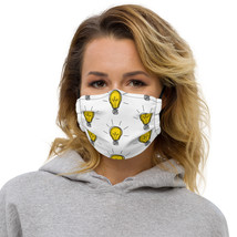 Creative Idea Concept Design Yellow Bulb White Face Mask - £14.15 GBP