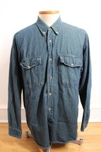 Vtg Thums Up XL Blue Denim Long Sleeve Button-Up Shirt - £17.11 GBP