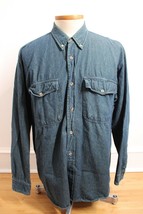 Vtg Thums Up XL Blue Denim Long Sleeve Button-Up Shirt - £17.43 GBP