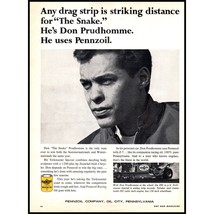 1966 Pennzoil Motor Oil Vintage Print Ad Don Prudhomme The Snake Wall Art - £8.38 GBP