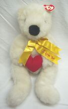 TY 1997 Classic WHITE ROMEO TEDDY BEAR "I LOVE YOU" 15" Plush Stuffed An... - $24.74