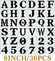 8 Inch Letter Stencils for Painting on Wood, 36Pcs Large Stencil Letters... - $28.43