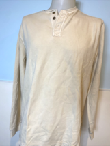 Natural Basis Off White Long Sleeve Ribbed Knit T Shirt, Men&#39;s Size L - £9.77 GBP