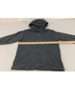 NIKE DRI-FIT GRAY LIGHTWEIGHT ZIP UP HOOD SWEATSHIRT SWEATER LARGE 12-14 - $19.34
