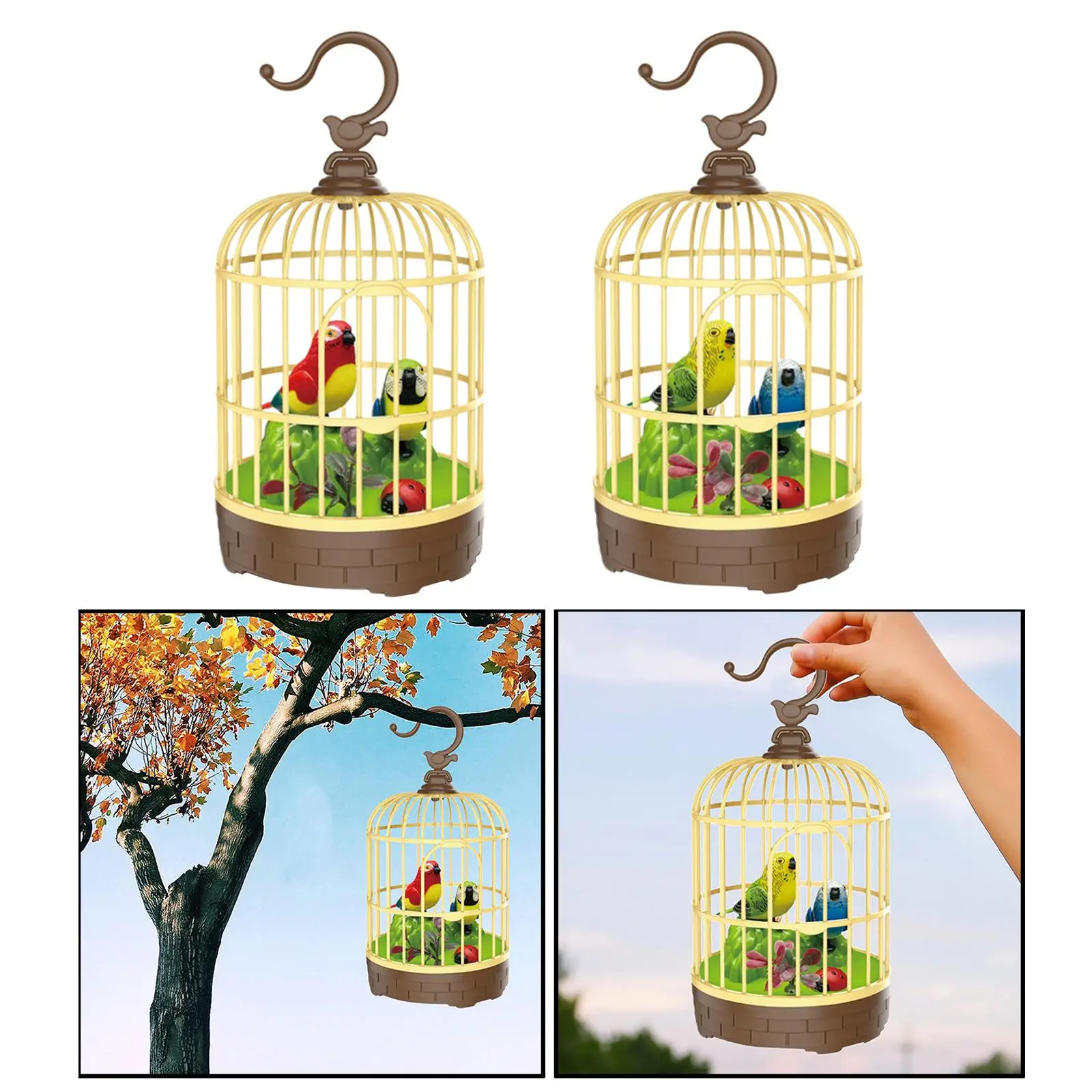 Parrot Cage  Activated  Movements Decor Singing Chirp Parakeet  Swing Toy - £11.75 GBP+