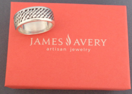 James Avery Very Unusual Band Ring Sterling Silver Weave Design Mans Siz... - £137.65 GBP